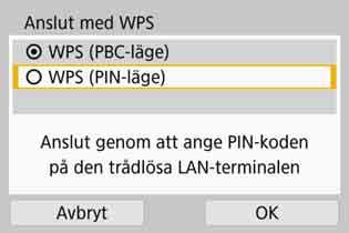 Om Camera Connect redan har installerats, välj [Visa inte] och tryck på <0>. Välj [Växla nätverk].