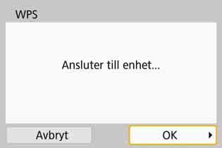 Upprätta en Wi-Fi-anslutning med WPS (PIN-läge) 7 8 9 Ange PIN-koden på kopplingspunkten. Gå till kopplingspunkten och ange den åttasiffriga PIN-kod som visas på kamerans LCD-monitor.