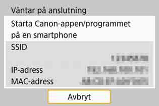 Ansluta till ett upptäckt nätverk manuellt via Wi-Fi Ange inställningar för Wi-Fi-funktionen I det här avsnittet beskrivs hur du