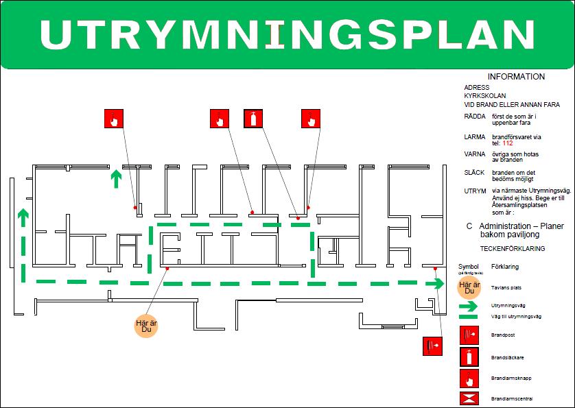 köket. Figur F3. Utrymningsplan för del B.
