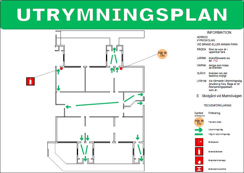 uppehållsrummet. Figur F5. Utrymningsplan för del D.