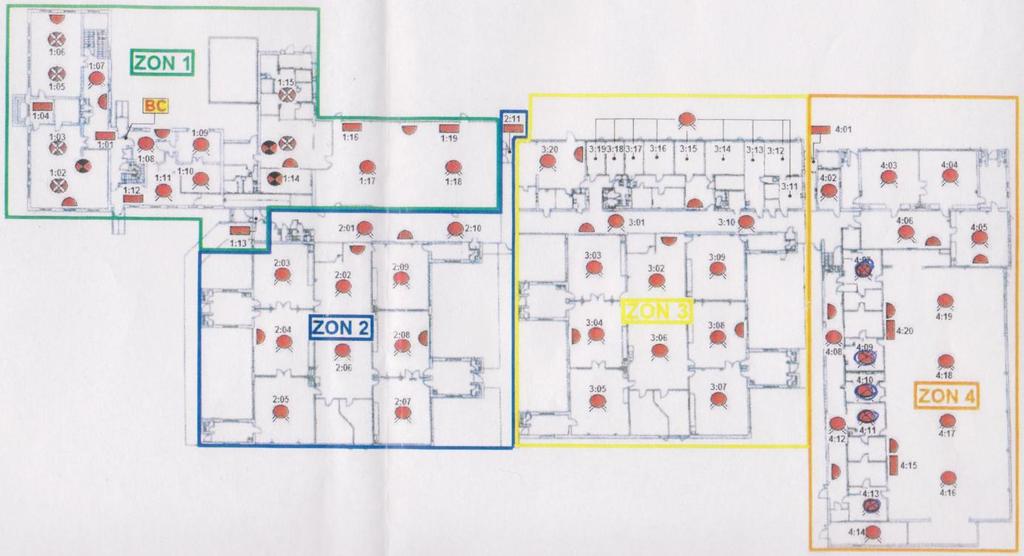 Kyrkskolan. Figurerna är enbart till för att ge en överblick av placeringarna och är därför ej så detaljerade.