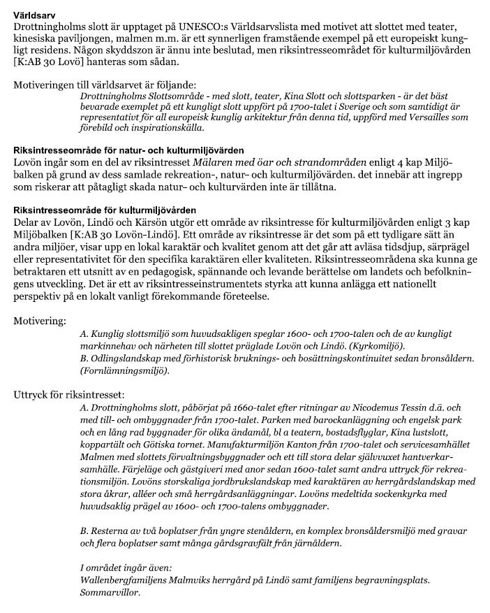 Remissvar angående, 2013-06-26 Riksintresseområdet för