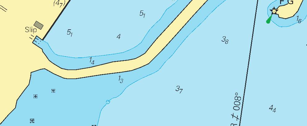 Nogersund 56-00,1N 14-44,1E Bsp Hanöbukten 2008/s20, s34, Sydostkusten 822 Sweden. Southern Baltic. Nogersund. Amended depth.