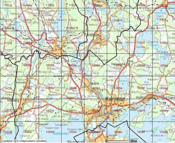 3:4 Karlstad/Forshaga Karta som beskriver mätstationens placering (indikeras med röd stjärna) Förhärskande vindriktningar (från www.