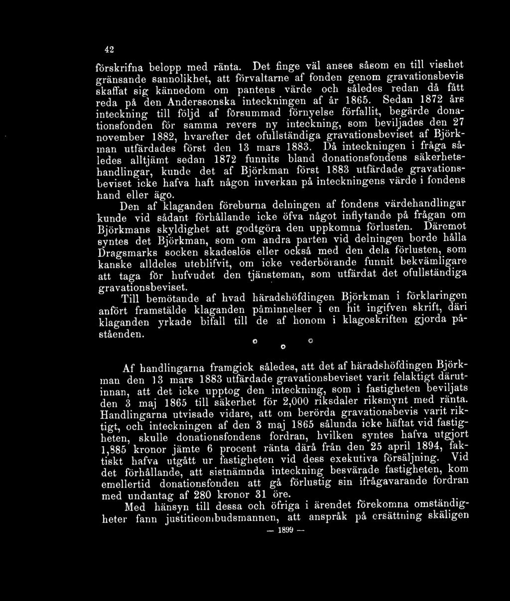 Anderssonska inteckningen af år 1865.