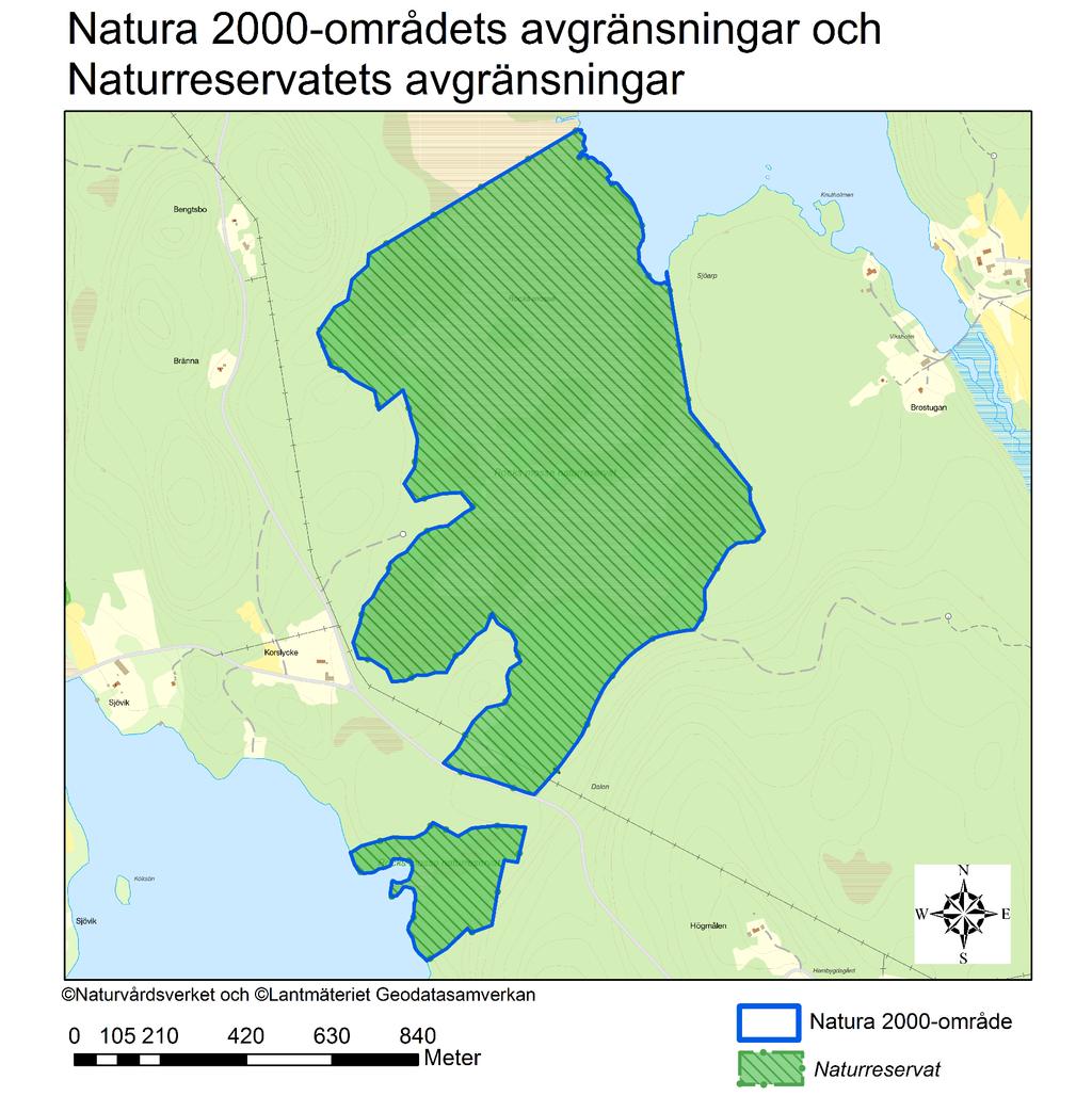 Natura 2000-område Natura 2000-kod Diarienummer Sida 41 av 45 Fastighetskartan visar
