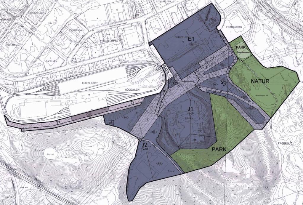 Sida 4 (16) Plandata Läge, areal, markägoförhållanden Marken inom planområdet omfattar delar av fastigheterna: - Tippen 1, ägs av Stockholm exergi.