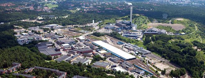Sida 8 (16) Befintlig bebyggelse och stadsbild Planområdet ligger i ett område med utpräglad industrikaraktär. Högdalens industriområde avgränsas i söder av Högdalstopparna (till höger i bild).