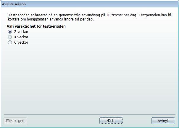 Steg 6: Avsluta anpassningen och genomför programmering utifrån testperioden För att slutföra anpassningen, klicka på "Spara och avsluta''. Kontrollera programmeringen enligt nedan.