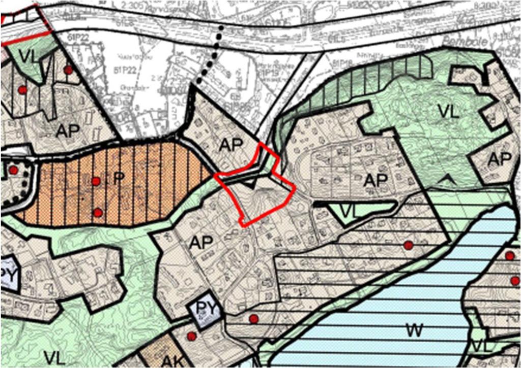 2006, har planområdet anvisats för tätortsfunktioner. Bild 1. Utdrag ur sammanställningen av de fastställda landskapsplanerna för Nyland.