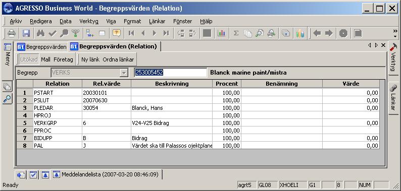 Sök på begreppsvärde För att söka upplagda värden gå in under Gemensamt -> Begrepp och relationer -> Begreppsvärden. Från denna meny skall inga ändringar göras.