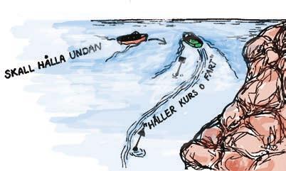 "Fartyg med en längd under 20 meter och segelfartyg får inte hindra ett annat fartygs passage om det fartyget endast kan framföras säkert i en trång farled eller ett trångt farvatten.