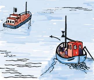 Kustskeppare färdighet VÄJNINGSREGLER 169 FISKEFARTYG väjer för: Ej manöverfärdigt fartyg. Fartyg med begränsad manöverförmåga. Fartyg hämmat av sitt djupgående.
