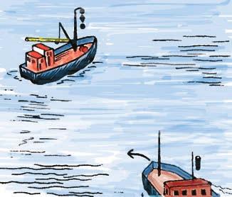 » IS regel 18 «Alla fartyg som upphinns.» IS regel 13 «EJ MANÖVERFÄRDIGT FARTYG SAMT FARTYG MED BEGRÄNSAD MANÖVERFÖRMÅGA väjer för: Alla fartyg som upphinns.
