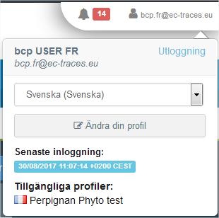 Därefter loggar du ut genom att klicka på Utloggning högst upp till höger i