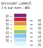 Riktvärde för nybyggd förskola dba ses som cerise linje. X markerar de tre sovplatserna utomhus som används.