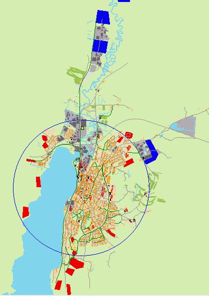 Figur 30 De fyra framtidsbilder för tätorten som