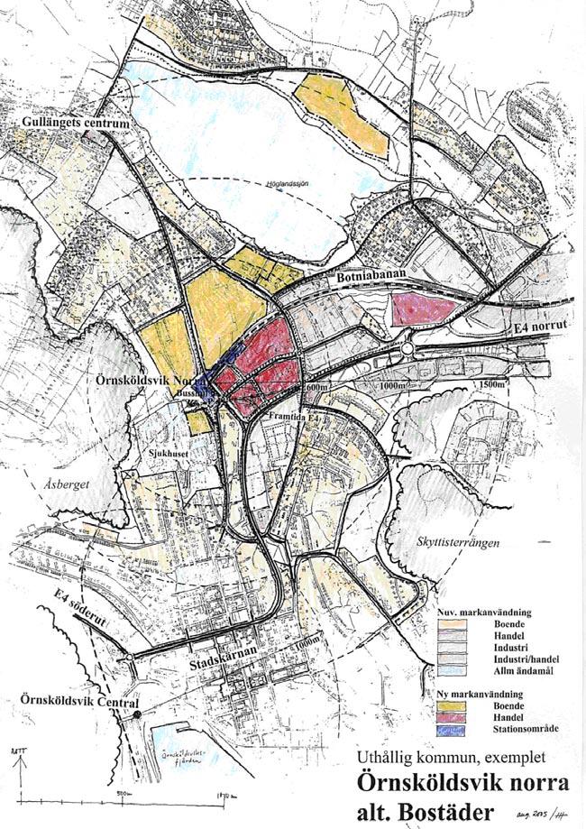 Figur 32 Två framtidsbilder för norra station i Örnsköldsvik som utvecklades vid framtidsverkstaden Konsekvensbedömning av alternativ Genom förändringar i PBL 1996 och 1998 infördes krav på en