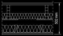 2 mm plastic film, PE 13 mm gypsum plasterboard, 720 kg/m³ 15 mm gypsum plasterboard, 825 kg/m³ Floor-ceiling Both Designs Passive House Design Ventilated plaster facade system, 28x70 mm wood lath C