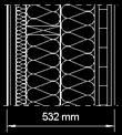 2 mm plastic film, PE 82 mm CLT, 400 kg/m³ 15 mm gypsum plasterboard, 825 kg/m³ Roof-Ceiling Standard Design Asphalt sheeting, two layer 16 mm T&G wood panels Roof trusses 500 mm stone wool (loose