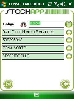 StockApp Con la función Consultar Código, StockAPP se convierte en una herramienta adecuada para el Control