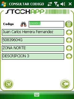 StockApp Con la función Consultar Código, StockAPP se convierte en una herramienta adecuada para el Control