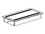 Mjuk stängningsfunktion. Bi-Boxen placeras i ett hål (urtag) 286x135 mm som görs i bordsskivan. Håltagning sker på plats i samband med installation. Bestyckning är tillägg.