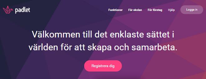 Workshop Padlet 30 min Gå till https://padlet.