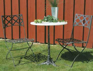 Ø 60 cm, höjd 69 cm 1326-8 Petra bord svart, Ø 60 cm, höjd 69 cm SAN REMO & MARMORBORD Vacker och elegant till våra marmorbord är San Remo fällstol i antracitfärgad metall.
