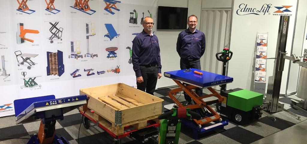 David Nilsson och Christer Folkesson var två av EdmoLifts medarbetare som var närvarade på mässan.