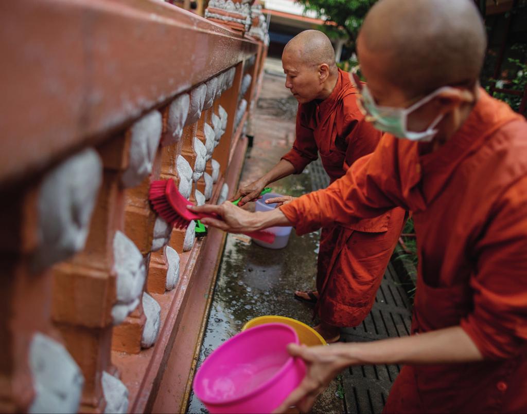 Skattepengar som bland annat används till att finansiera flera buddistiska universitet där manliga munkar utbildas. Nu förstår du varför de buddistiska universiteten är så vackra.