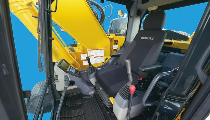 Förarens produktivitet ökas ytterligare genom god sikt och ergonomiska reglage.