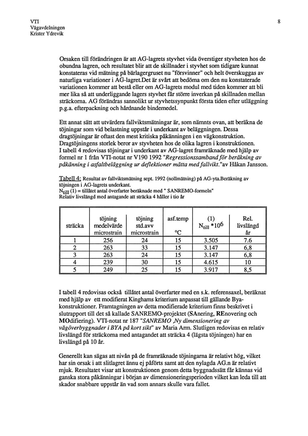 Orsaken till förändringen är att AG-lagrets styvhet vida överstiger styvheten hos de obundna lagren, och resultatet blir att de skillnader i styvhet som tidigare kunnat konstateras vid mätning på