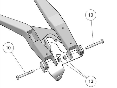 Page 10 7. Insert the new M10x85mm bolts (10) in the anchor bracket, through the lower suspension arm and the wheel hub. Secure assembly using the new M10 nuts (13) provided.