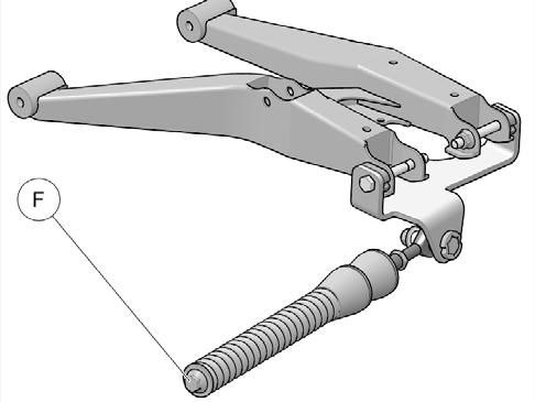 Page 12 11. Verify that spring assembly bolt (F) is tightened to the recommended torque specification: 75 N m [55 lb ft]. Refer to Figure 14. 11. Vérifier que le boulon du ressort (F) est serré au couple recommandé : 75 N m [55 lb pi].