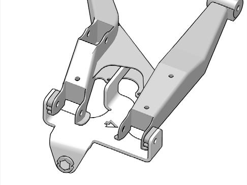 in the opening in the middle of the a-arm and sliding the bracket inward to align its holes