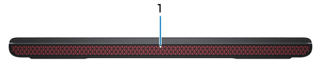 Vyer Framsida 1 Ström-/batteristatuslampa/hårddiskaktivitetslampa Indikerar status för batteriladdning eller hårddiskaktivitet.