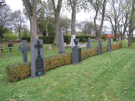 Övrigt Utmed den norra kyrkogårdsmuren står många gravvårdar som tagits bort från sina ursprungliga platser.