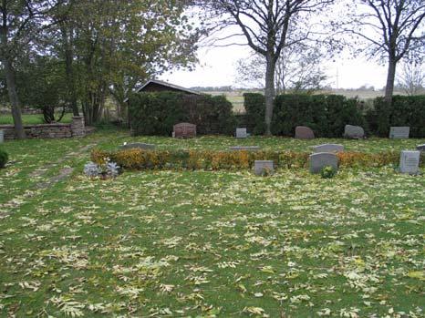 Särskilt utmed kvarterets västra gräns, som innan utvidgningen ca 1950 utgjorde yttergräns för kyrkogården, återfinns många stora vårdar. I kvarteret finns Gräsgårds kyrkogårds enda trävård.