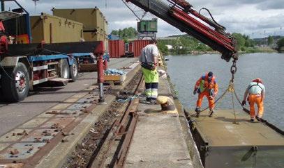Pontonfärja med drivenheter Ponton 100 kan även användas för att bygga en färja.