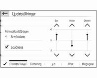 Tangentbord för sifferinmatning Ändra en inställning Grundfunktioner 17 Ljudinställningar Tryck på SET, välj sedan Ljudinställningar och därefter fliken Förinställda EQ-lägen.