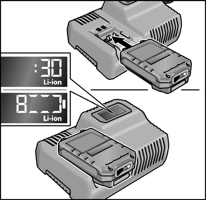 Under laddningen blir batteri och laddare varma. Det är normalt! Litiumjonbatterier har inte den kända minneseffekten.