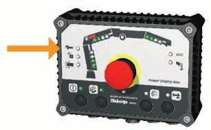 56 Elektronik Servicetidindikator Serviceintervallet kan ställas in på kranen. En indikator på SPACE-systemboxen påminner operatören när kranen ska ha service.
