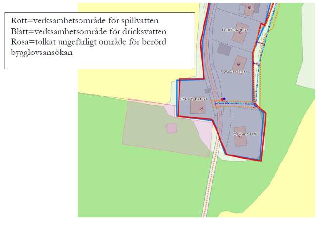 6 (8) Miljöenheten: Normalriskområde enligt handläggarkarta = radonskyddat utförande. Utanför flygbullermattan, ca 500 m ifrån gränsen. Stort lantbruk mer än 300 djur, ca 300 m bort.