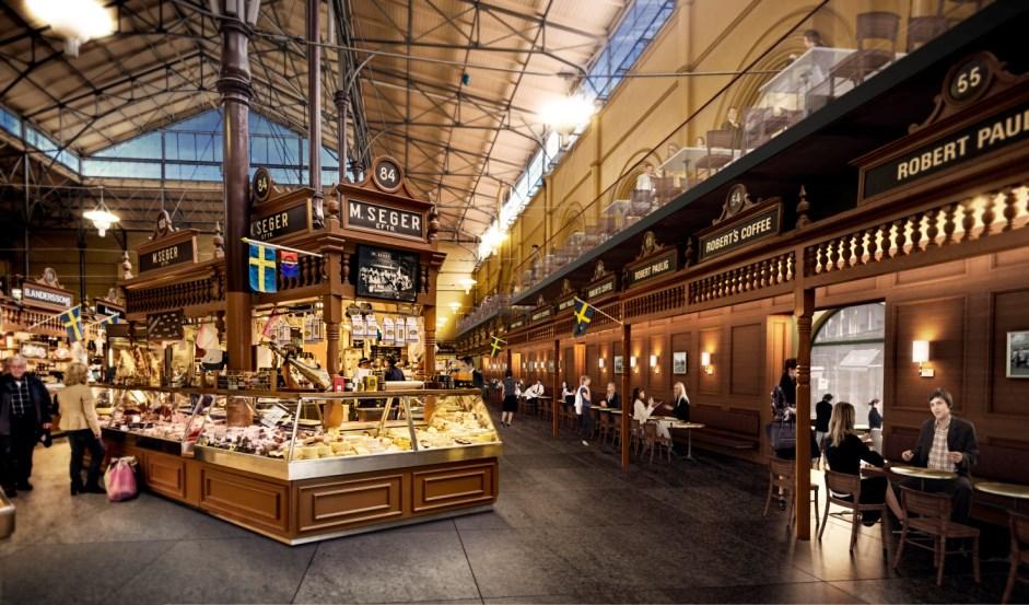 I den centrala delen av hallen kommer det finnas möjlighet till barsittning kring stånden.