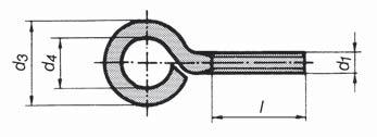 Kapitel H - Övrig Skruv och gängade artiklar Ögleskruv Gänga d1 M4 M5 M6 M8 M10 Gängstigning mm 0,7 0,8 1 1,25 1,5 Öglediameter d3 mm 13 16,8 20,6 26 32 Öglediameter d4 mm 6 8 10 12 14 Varugrupp 135