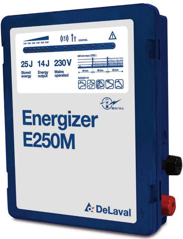 DeLaval nätdrivna aggregat Alla DeLaval aggregat har 3 års garanti inkl åskskada UV stabilised UV-skyddet garanterar längre livslängd Laddningsenergi - i Joule Utgående energi - i Joule Nätspänning