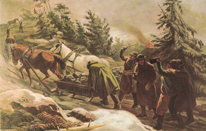 transporterade brukets produkter på kärror eller slädar till utskeppningshamnarna för en kontant ersättning.