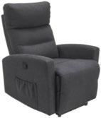499:- 6 RELAXFÅTÖLJ 1: Soffgrupp i grå läderimitation/tygklädsel, består av: 3-sits soffa, bredd ca 198cm, 2-sits soffa, inkl.